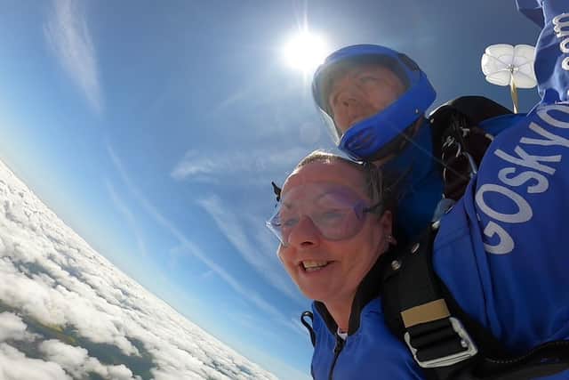 Bradley's aunt, Lorraine 'Loz' Matcham, completed her skydive on May 7.