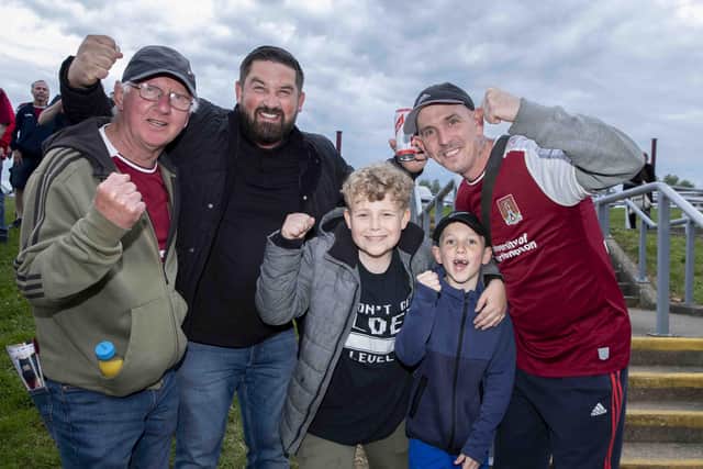 Northampton Town fans at Sixfields ahead of the playoff clash against Mansfield.