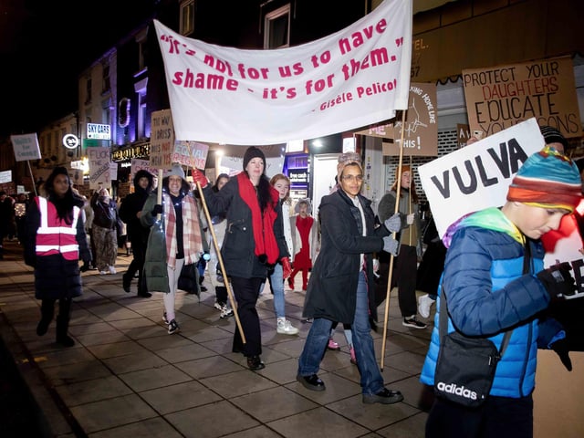 The event took place in Northampton on Friday November 2024 and saw dozens of activists march for an end to violence against women and girls.