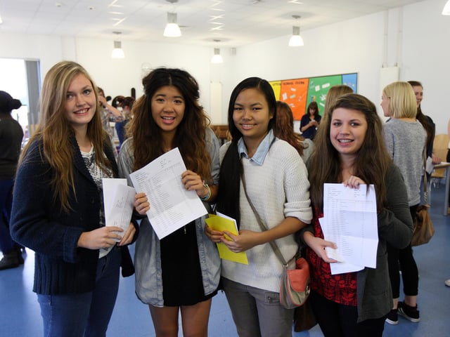 2013 - GCSE results Northampton School For Girls. Names: Sophie Battison, Jamie Lu, Da Suyotha, Marie Robinson.