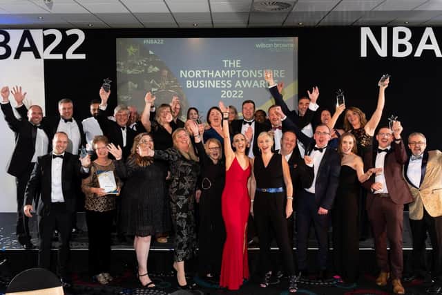 Pilkington Communcations team celebrate their success at the 2022 Northamptonshire Business Awards