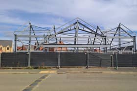 Work is continuing on a new Sainsbury’s Local being built at Towcester Grange
