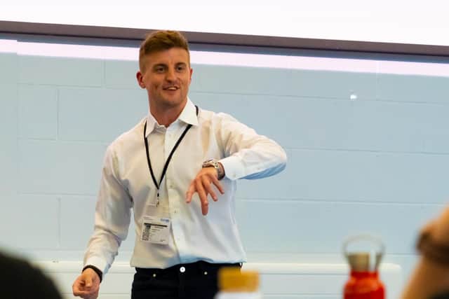 Pictured is Sam Moinet, a former Northamptonshire teacher and international coach and speaker, who is leading the mental health training at The Duston School.