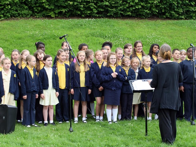 Children performing at Bob's retirement party