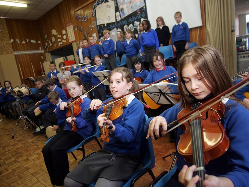 Hopping Hill Primary School, Duston. Gifted and talented group taking part in art, music and dance activities