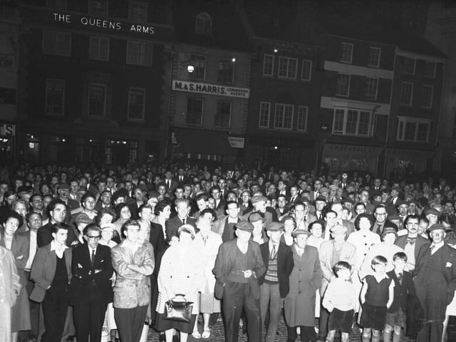 Eve of poll meeting on Northampton Market Square, October 7, 1959