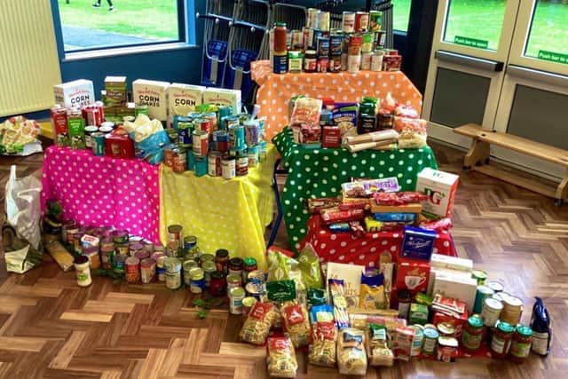 This food was donated to Northampton Food Bank, run by St Albans Church and Broadmead Baptist Church.