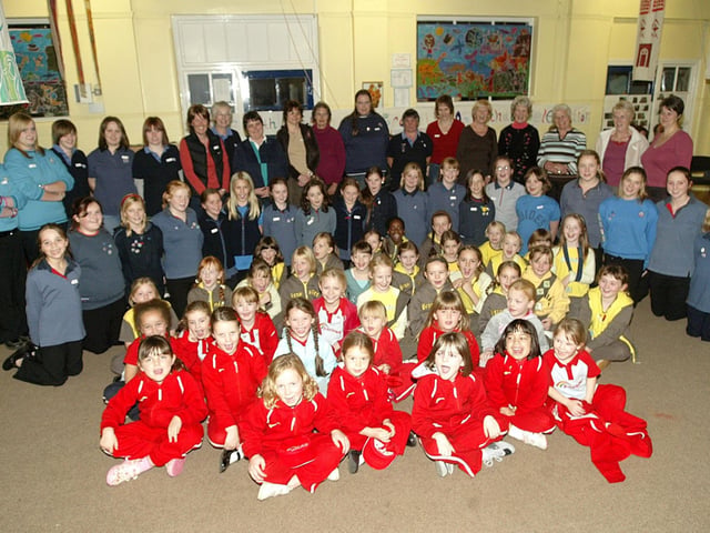28th Northampton Brownies celebrating their 70th Anniversary with a reunion of old brownies at Barry Road Primary School. Pictured in 2006