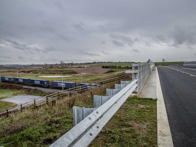 The £57.4 million project connects the A428 Harlestone Road, near Harlestone Firs, with the A5199 Welford Road, near the Windhover pub.