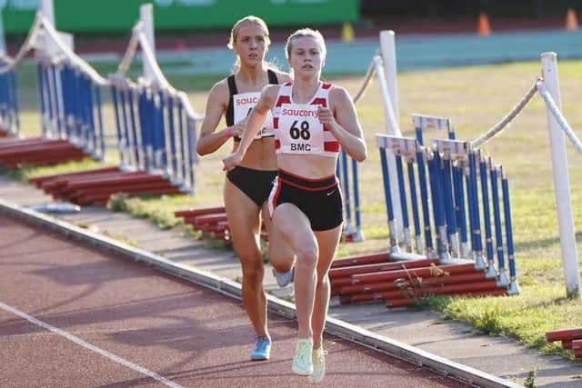 Alice Bennett on her way to victory in the 800m at Loughborough last weekend