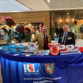 Freemasons local head Mark Constant and veteran Phil Scrannage manning the stand in Peterborough.