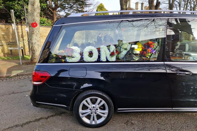 Flowers in the hearse