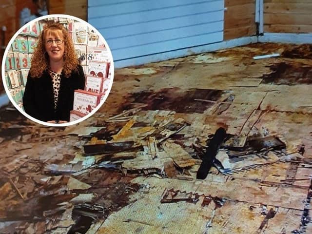 The owner of Seasons Greetings Cardshop, Karen Douglas-Walton, took to social media to share her “day from hell” when the Billing Garden Village maintenance team came to inspect a problem with her cabin flooring.