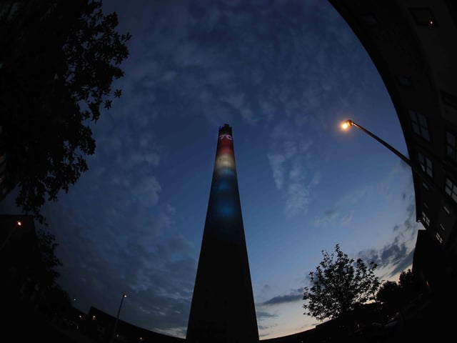 Lift Tower lights up.
