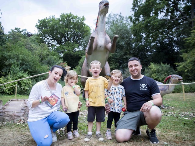 Families had tons of fun with the dinosaurs at Delapre Abbey
