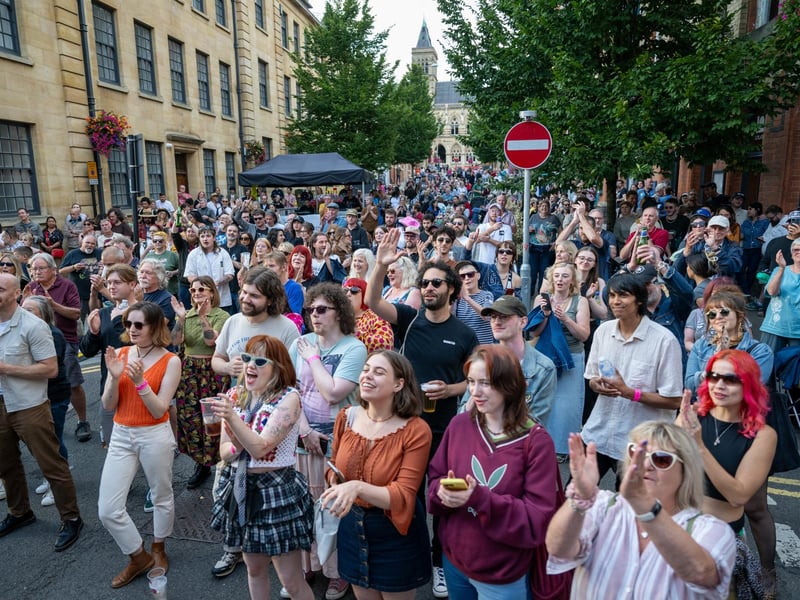 Festival goers watching acts performing on the Main Stage at the Northampton Music Festival on Sunday, September 8, 2024. Photo by David Jackson.