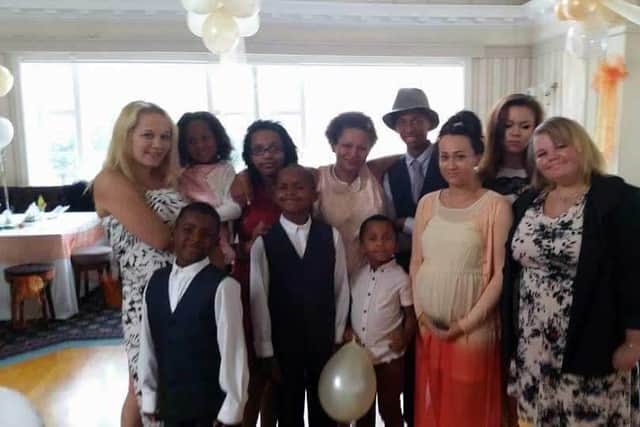 Angeline with some of her 14 children