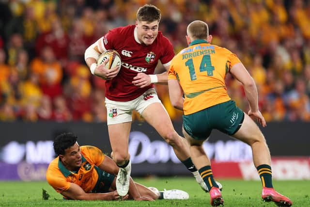 Tommy Freeman in action against Australia (photo by Cameron Spencer/Getty Images)