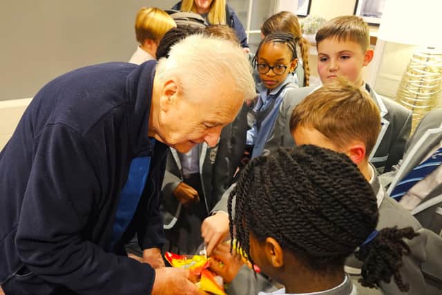 Elm Bank Care Home enjoys the festive joy delivered by the children from St Peter's School in Kettering.