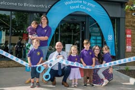 Brixworth Co-Op opens in Harborough Road with manager Steve Littlewood welcoming local community groups and Brixworth Pre-School to the ribbon cutting in July 
PHOTOGRAPH BY RICHARD GRANGE / UNP (United National Photographers).