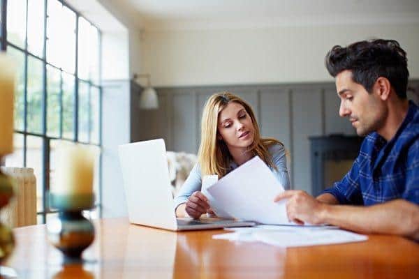 Couple looking at paperwork
