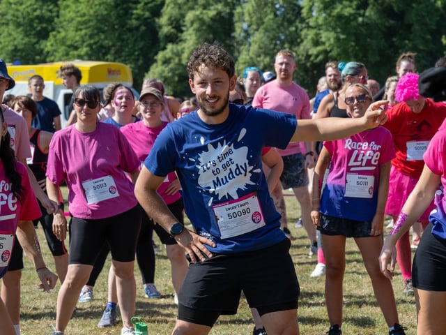 Runners taking part in the Pretty Muddy Race For Life at Abington Park in Northampton on Saturday, July, 11, 20026. Photo by David Jackson.