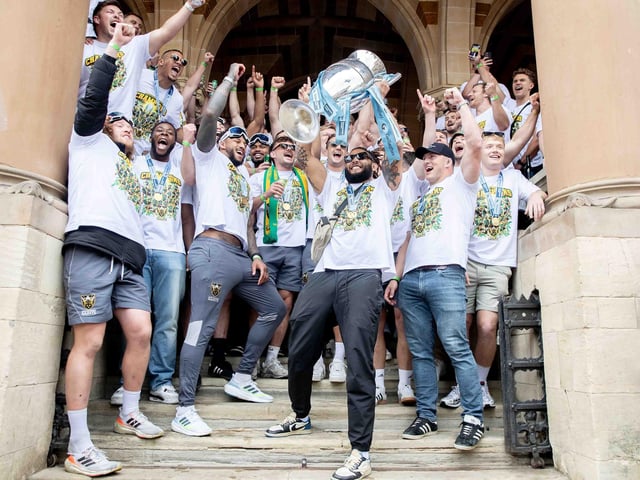 Saints players, coaches and staff celebrated with fans in Northampton town centre on Sunday (June 9) after winning the Gallagher Premiership title at Twickenham on Saturday (June 8).