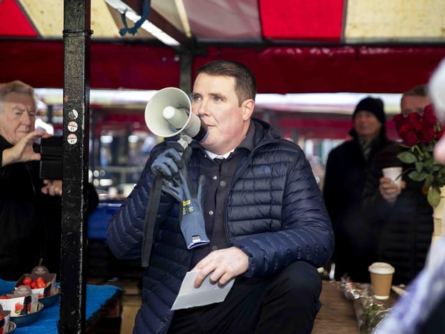 Hundreds gathered in the Market Square on Wednesday morning (December 7) to pay their respects to town legend Eamonn 'Fitzy' Fitzpatrick