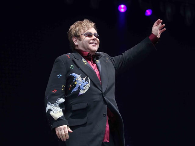 Elton John at Northamptonshire County Cricket Club.