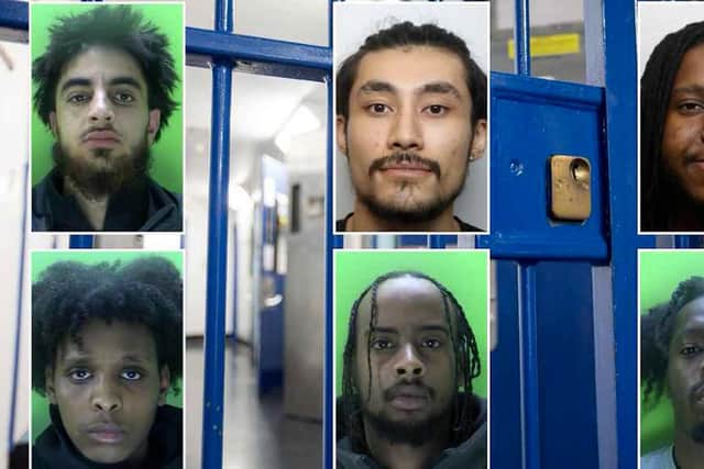 Six men have been jailed after using drones to find cannabis factories to rob.