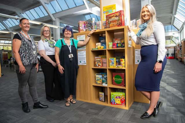 BN &amp; DWSM - SGB-8832 - The new board game cabinets at Wellingborough Library