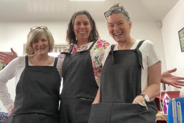 From starting out in founder Hannah's kitchen, the business transitioned to their current studio more than three years ago – where they also sell sewing machines and run a haberdashery craft shop.