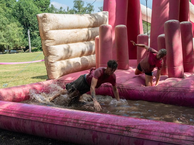 Runners taking part in the Pretty Muddy Race For Life at Abington Park in Northampton on Saturday, July, 11, 20026. Photo by David Jackson.