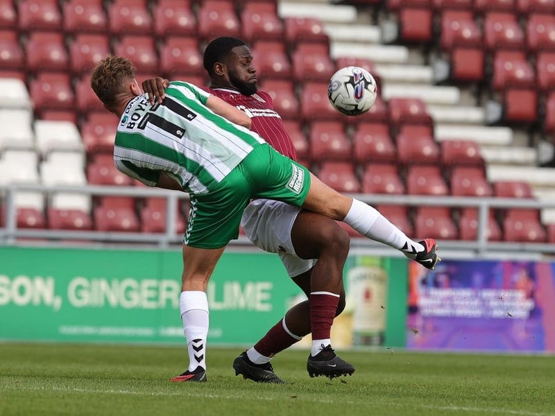 Not far wide with a late header but Cobblers had lost their momentum before his introduction and struggled to get it back... 6