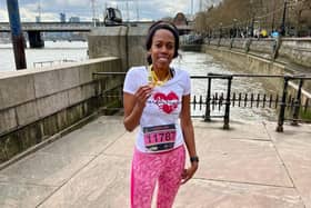 Lorraine Lewis from The Lewis Foundation at last year's London Landmarks Half Marathon 
