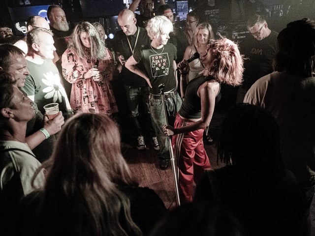 Shelf Lives on stage at the Multitude Festival at the Craufurd Arms in Milton Keynes on Sunday, August 8. Photo by David Jackson.