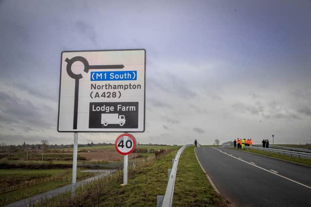 The new route connects the A428 Harlestone Road with the A5199 Welford Road, near the Windhover pub. It also links with the Sandy Lane Relief Road which joins on to the A4500.