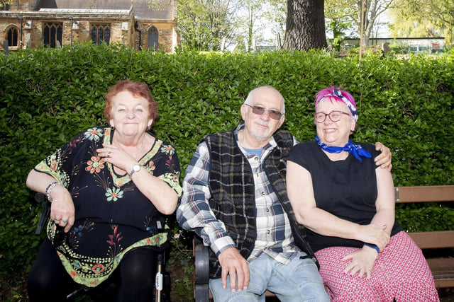 The residents of Kingsthorpe Village celebrate the coronation of King Charles III on their village green on Sunday, May 7, 2023.