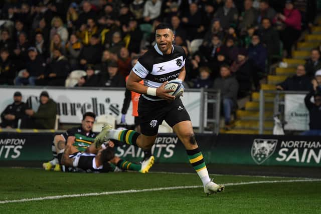 Luther Burrell scored for the Barbarians against Saints at the Gardens last November (photo by Tony Marshall/Getty Images)