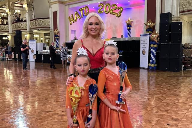 Kristina Rihanoff with her daughter, Milena Cohen, and dance partner Carina Lungu who son the 7yrs and under Latin couples category out of three rounds and 30 couples.