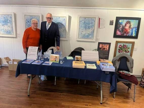 Dennis and wife Rhona Meredith in the Northampton Museum and Art Gallery