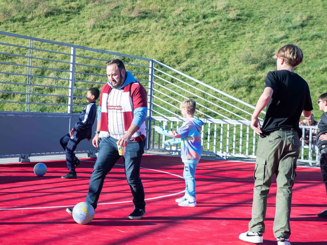 The new community all-weather pitch here at Sixfields was officially opened at Saturday’s Community Day game. Pictures by Kirsty Edmonds