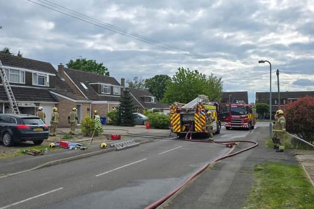 Firefighters were called to Kislingbury on Saturday (May 3), following a fire in a home.