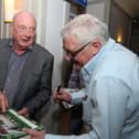 Graham Carr signs autographs during the Northampton Town 50th year Reunion to mark Season in League One  at the Park Inn on April 9, 2016 in Northampton, England.  (Photo by Pete Norton/Getty Images)