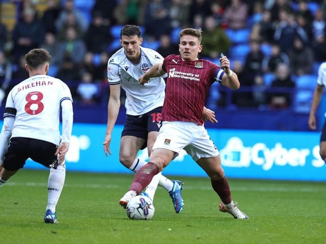 The most lively attacking player for Cobblers by far. He nicked the ball back in the press on multiple occasions, twice going close, before getting his goal. Took it well too, guiding a precise header into the bottom corner for his sixth of the season... 7 CHRON STAR MAN