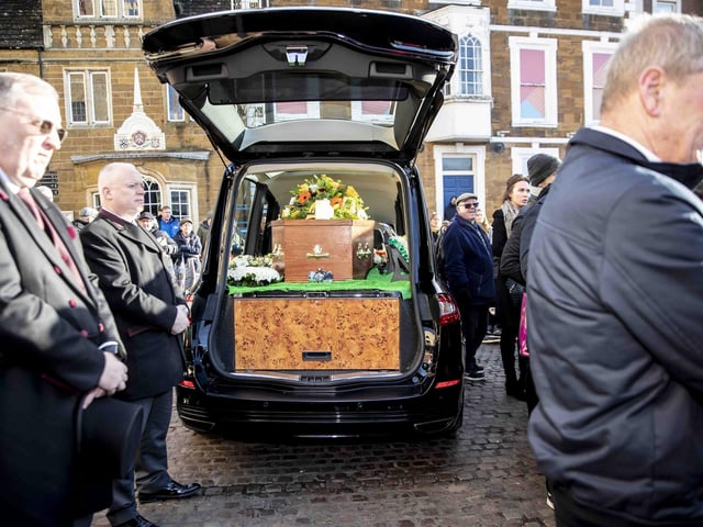 Hundreds gathered in the Market Square on Wednesday morning (December 7) to pay their respects to town legend Eamonn 'Fitzy' Fitzpatrick