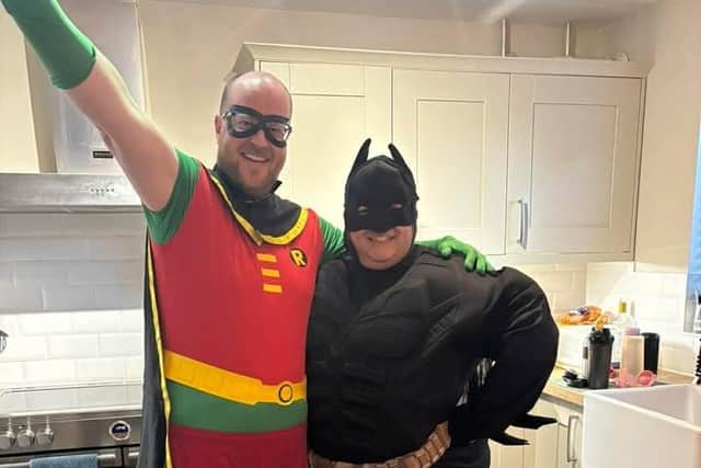 Paul and Alice Coleman will run from their Northampton home to the Lift Tower, abseil the monument and run home again... all while dressed as Batman and Robin.
