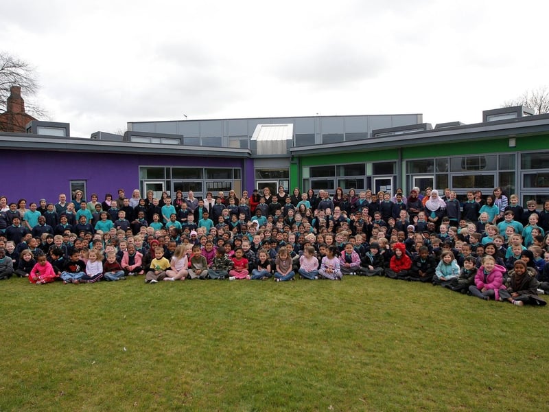 2009 - Castle Primary School celebrating their outstanding Ofsted report.