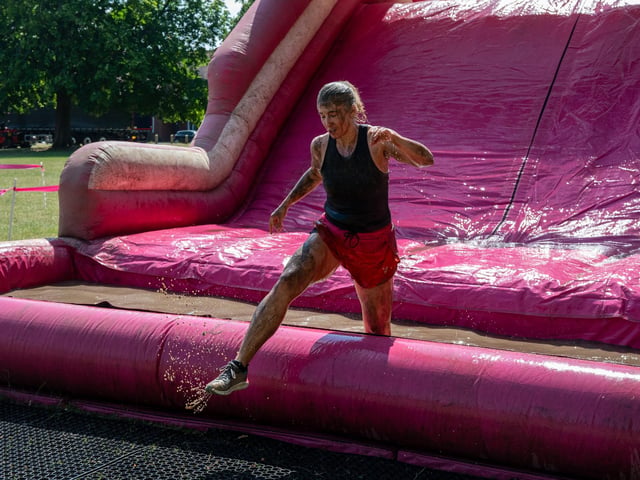 Runners taking part in the Pretty Muddy Race For Life at Abington Park in Northampton on Saturday, July, 11, 20026. Photo by David Jackson.