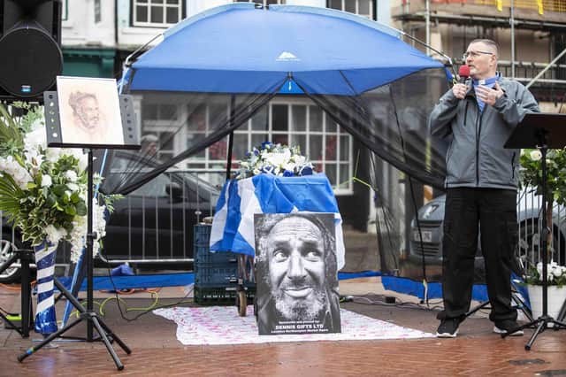 The memorial service for well-known Northampton homeless man George Murray was held on Sunday (November 6) in the Market Square